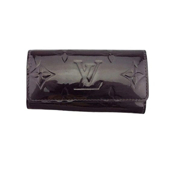 LOUIS VUITTON Key Case Verni Alamand (Purple) Gold USED - Picture 1 of 10